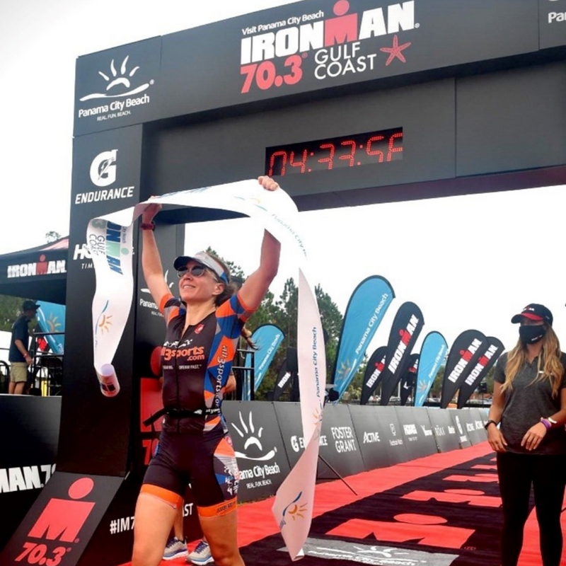 Grace Alexander becomes first female to become the overall winner at an IRONMAN branded race.